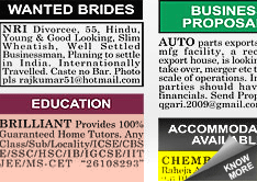 Economic Times Situation Wanted display classified rates